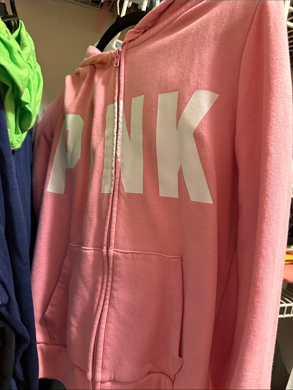 PINK Victoria's Secret Pink Logo Zip-Up Hoodie